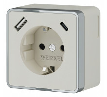 Розетка с заземлением и со шторками и USB Werkel Gallant (слоновая кость) W5071703