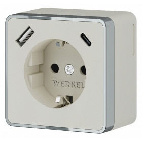 Розетка с заземлением и со шторками и USB Werkel Gallant (слоновая кость) W5071703
