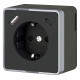Розетка с заземлением и со шторками и USB Werkel Gallant (черный хром) W5071735