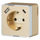 Розетка с заземлением и со шторками и USB Werkel Gallant (шампань рифленый) W5071710