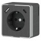 Розетка с заземлением и со шторками и USB Werkel Gallant (графит рифленый) W5071704