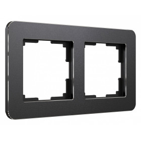 Рамка на 2 поста Werkel Platinum (черный алюминий) W0022608