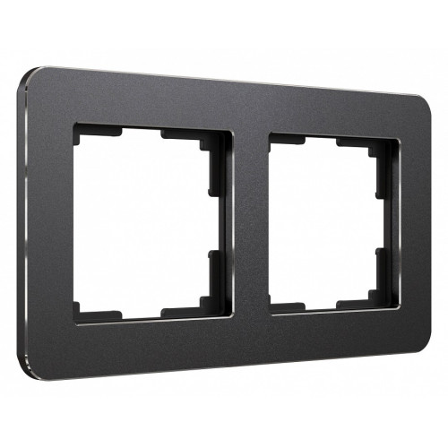 Рамка на 2 поста Werkel Platinum (черный алюминий) W0022608