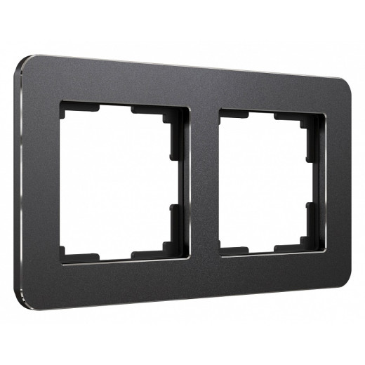 Рамка на 2 поста Werkel Platinum (черный алюминий) W0022608