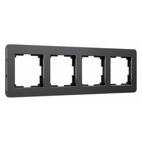 Рамка на 4 поста Werkel Platinum (черный алюминий) W0042608