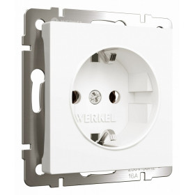 Розетка с заземлением, без рамки Werkel белый матовый W1171061