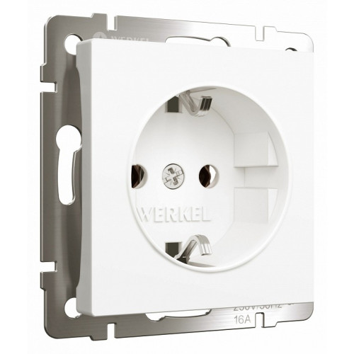Розетка с заземлением, без рамки Werkel белый матовый W1171061