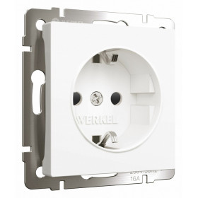 Розетка с заземлением и со шторками, без рамки Werkel белый матовый W1171161