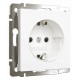 Розетка с заземлением и со шторками, без рамки Werkel белый матовый W1171161