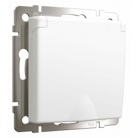 Розетка с заземлением и со шторками, без рамки с крышкой Werkel белый матовый W1171261