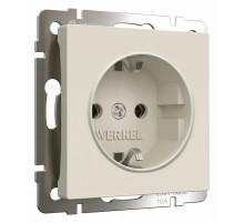Розетка с заземлением, без рамки Werkel айвори матовый W1171062