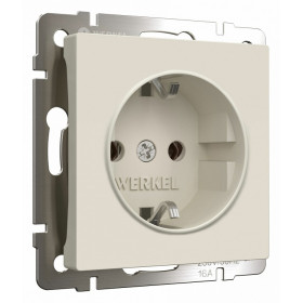 Розетка с заземлением, без рамки Werkel айвори матовый W1171062
