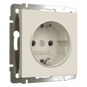 Розетка с заземлением и со шторками, без рамки Werkel айвори матовый W1171162