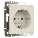 Розетка с заземлением и со шторками, без рамки Werkel айвори матовый W1171162
