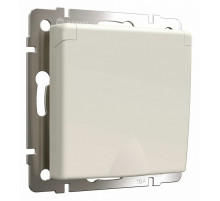 Розетка с заземлением и со шторками, без рамки с крышкой Werkel айвори матовый W1171262