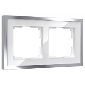 Рамка на 2 поста Werkel Baguette белый/серебро W0022850