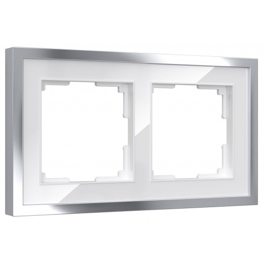 Рамка на 2 поста Werkel Baguette белый/серебро W0022850