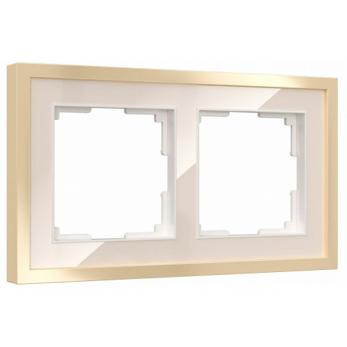 Рамка на 2 поста Werkel Baguette (айвори/латунь) W0022851