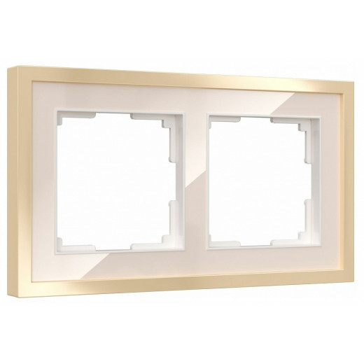 Рамка на 2 поста Werkel Baguette (айвори/латунь) W0022851