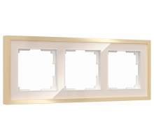 Рамка на 3 поста Werkel Baguette (айвори/латунь) W0032851