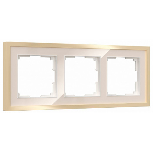 Рамка на 3 поста Werkel Baguette (айвори/латунь) W0032851