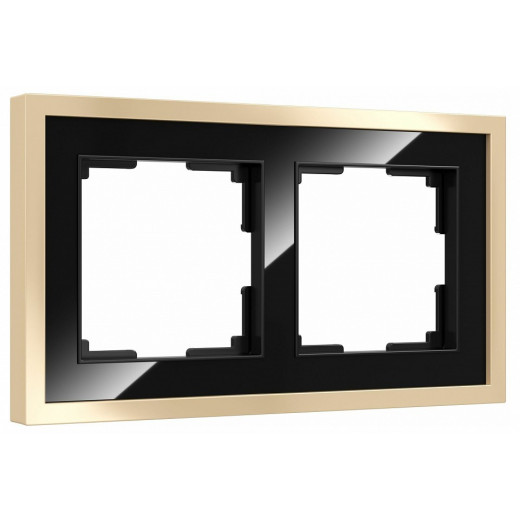 Рамка на 2 поста Werkel Baguette (черный/латунь) W0022852