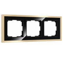 Рамка на 3 поста Werkel Baguette (черный/латунь) W0032852