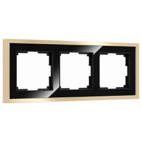 Рамка на 3 поста Werkel Baguette (черный/латунь) W0032852