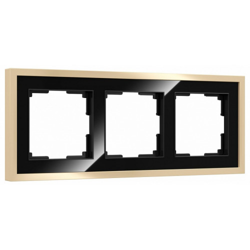 Рамка на 3 поста Werkel Baguette (черный/латунь) W0032852