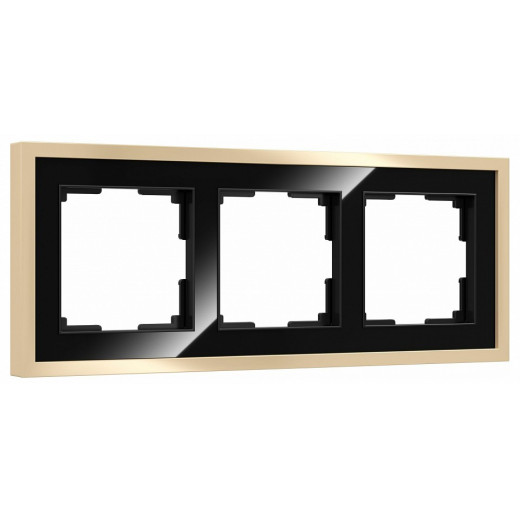 Рамка на 3 поста Werkel Baguette (черный/латунь) W0032852