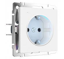 Розетка с заземлением с подсветкой, без рамки Werkel белый матовый W1171461
