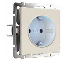 Розетка с заземлением с подсветкой, без рамки Werkel айвори матовый W1171462