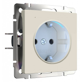 Розетка с заземлением с подсветкой, без рамки Werkel айвори матовый W1171462