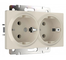 Розетка двойная с заземлением, без рамки Werkel айвори матовый W1172062