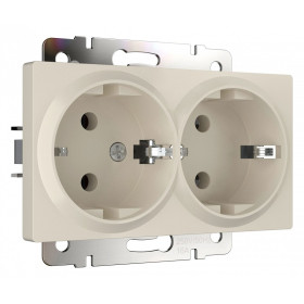 Розетка двойная с заземлением, без рамки Werkel айвори матовый W1172062