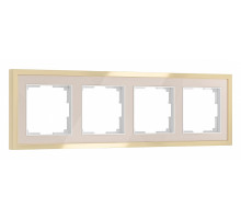Рамка на 4 поста Werkel Baguette (айвори/латунь) W0042851