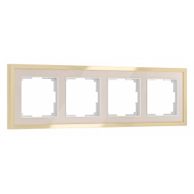 Рамка на 4 поста Werkel Baguette (айвори/латунь) W0042851