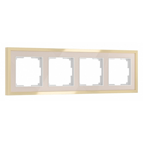 Рамка на 4 поста Werkel Baguette (айвори/латунь) W0042851