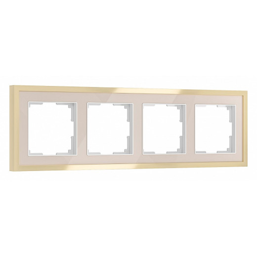 Рамка на 4 поста Werkel Baguette (айвори/латунь) W0042851