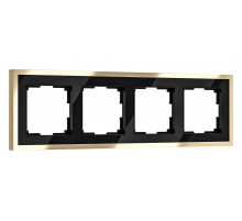 Рамка на 4 поста Werkel Baguette (черный/латунь) W0042852