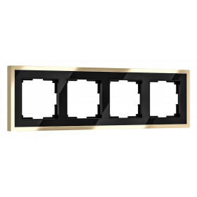 Рамка на 4 поста Werkel Baguette (черный/латунь) W0042852