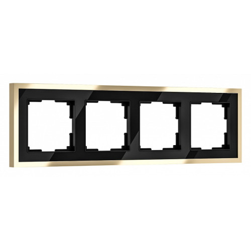 Рамка на 4 поста Werkel Baguette (черный/латунь) W0042852