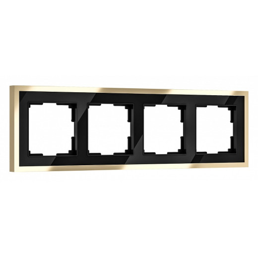 Рамка на 4 поста Werkel Baguette (черный/латунь) W0042852
