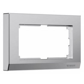 Рамка для двойной розетки Werkel Stark (серебряный матовый) W0081865