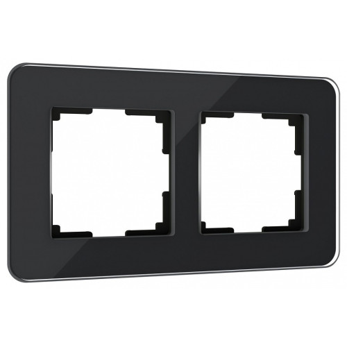 Рамка на 2 поста Werkel Elite (черный, стекло) W0022448