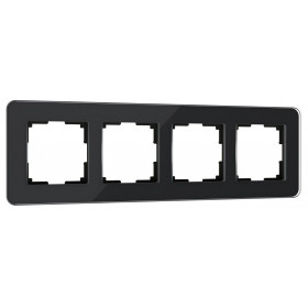 Рамка на 4 поста Werkel Elite (черный, стекло) W0042448