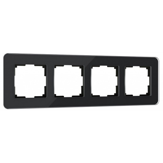Рамка на 4 поста Werkel Elite (черный, стекло) W0042448
