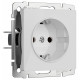 Розетка с заземлением и со шторками, без рамки Werkel белый акрил W1171141