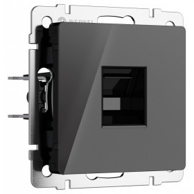 Розетка Ethernet RJ-45 без рамки Werkel черный акрил W1181048