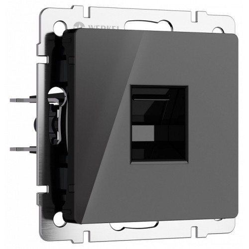 Розетка Ethernet RJ-45 без рамки Werkel черный акрил W1181048